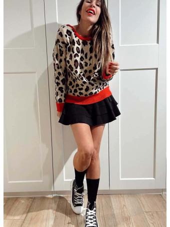 Punto Print Lazo en la Espalda TAGGER Camel/Rojo HEVE