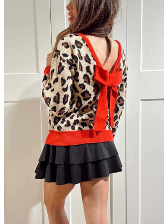 Punto Print Lazo en la Espalda TAGGER Camel/Rojo HEVE