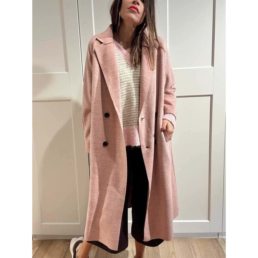 Abrigo Oversize Doble Botonadura TESSARO Rosa HEVE
