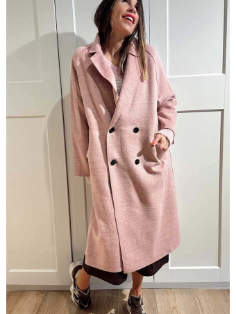 Abrigo Oversize Doble Botonadura TESSARO Rosa HEVE