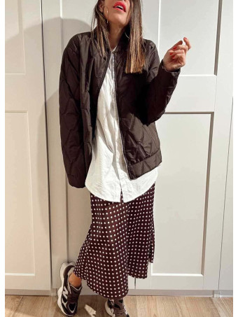 Falda Satinada Lunares LOLA Marrón HEVE