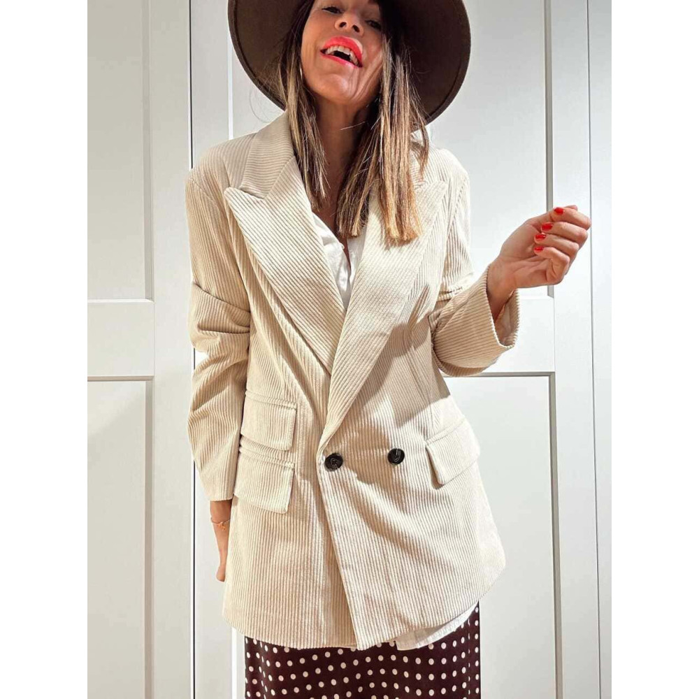 Blazer Pana Doble Botonadura MONTCLAIR Beige HEVE