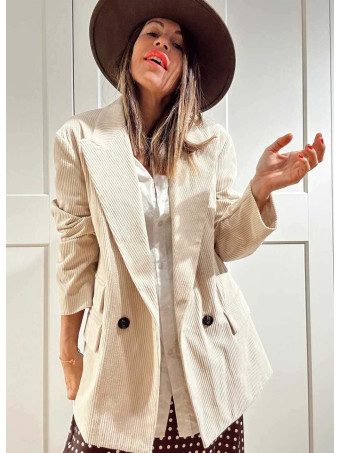 Blazer Pana Doble Botonadura MONTCLAIR Beige HEVE