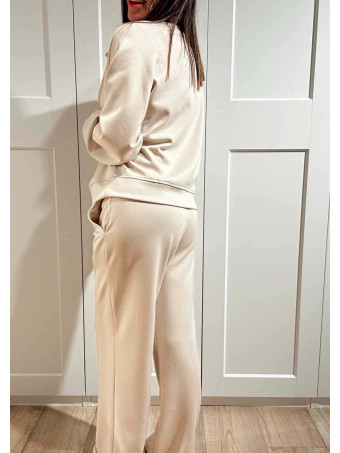 Conjunto Sudadera y Pantalón Soft Touch KINGSLEY Beige HEVE