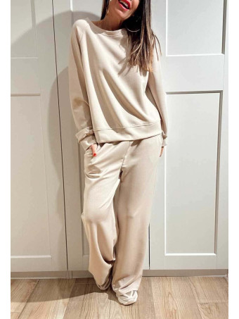 Conjunto Sudadera y Pantalón Soft Touch KINGSLEY Beige HEVE
