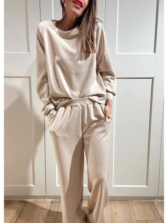 Conjunto Sudadera y Pantalón Soft Touch KINGSLEY Beige HEVE