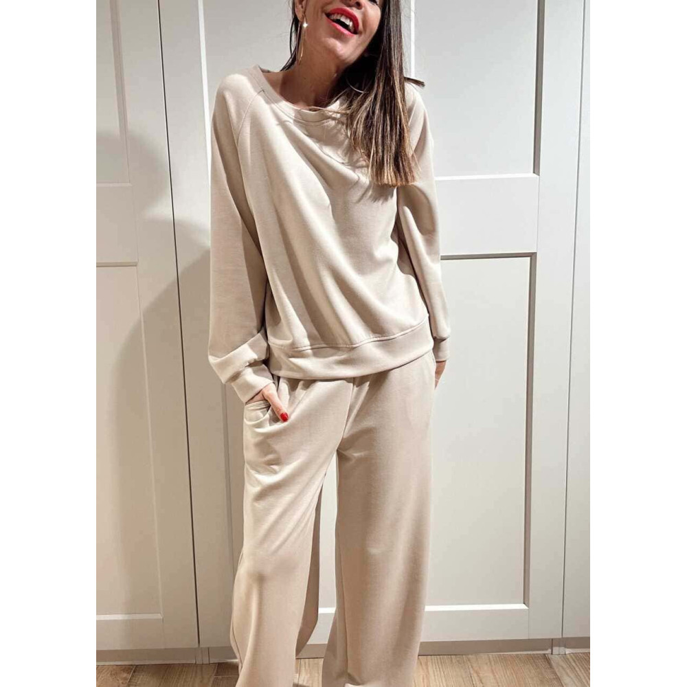 Conjunto Sudadera y Pantalón Soft Touch KINGSLEY Beige HEVE