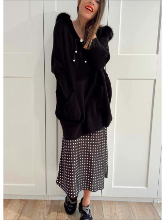 Punto Oversize con Capucha LANSMERE Negro HEVE