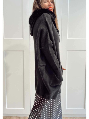 Punto Oversize con Capucha LANSMERE Negro HEVE