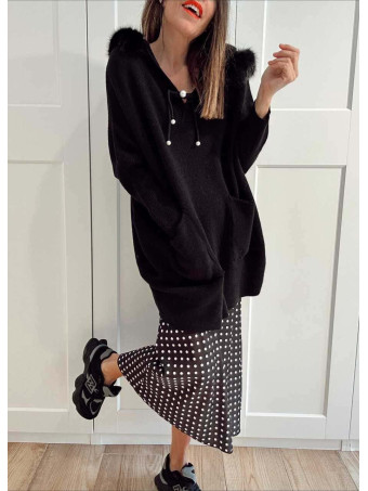 Punto Oversize con Capucha LANSMERE Negro HEVE