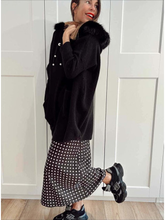 Punto Oversize con Capucha LANSMERE Negro HEVE