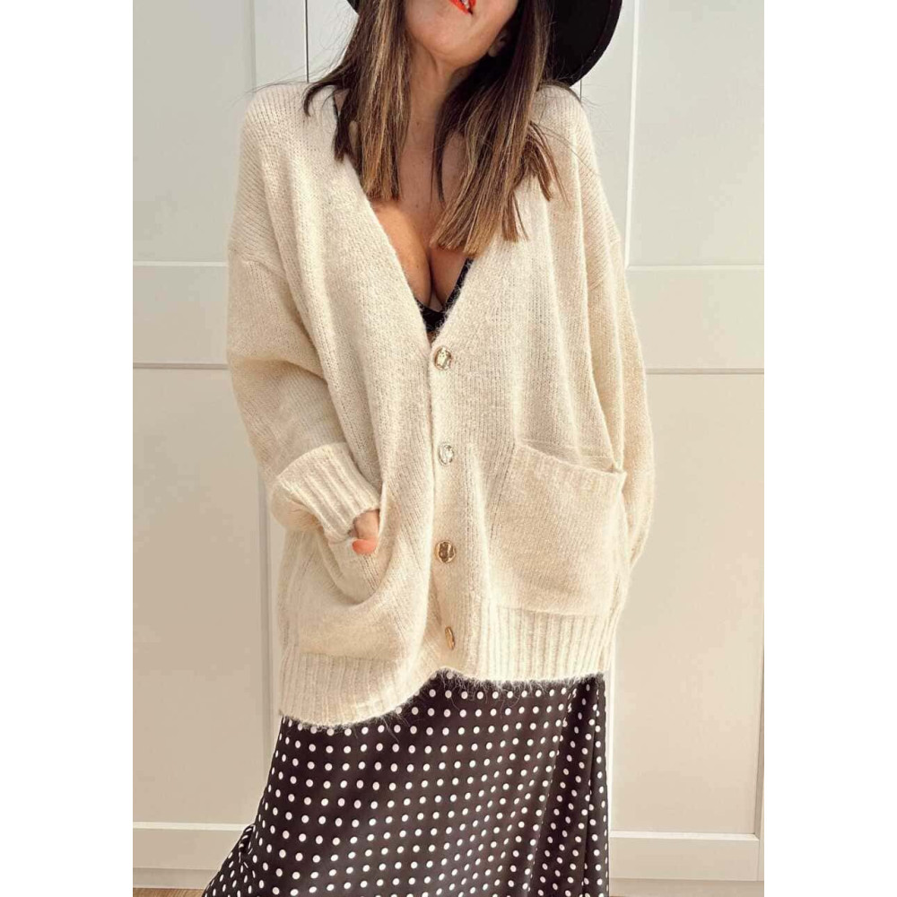 Cárdigan Oversize VIONA Beige HEVE