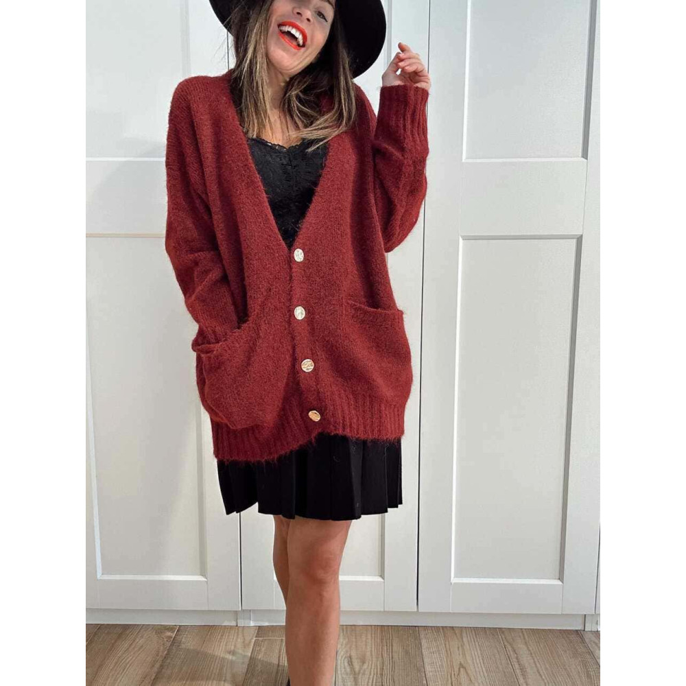 Cárdigan Oversize VIONA Burdeos HEVE