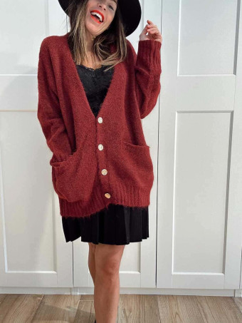 Cárdigan Oversize VIONA Burdeos HEVE