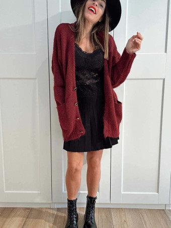 Cárdigan Oversize VIONA Burdeos HEVE