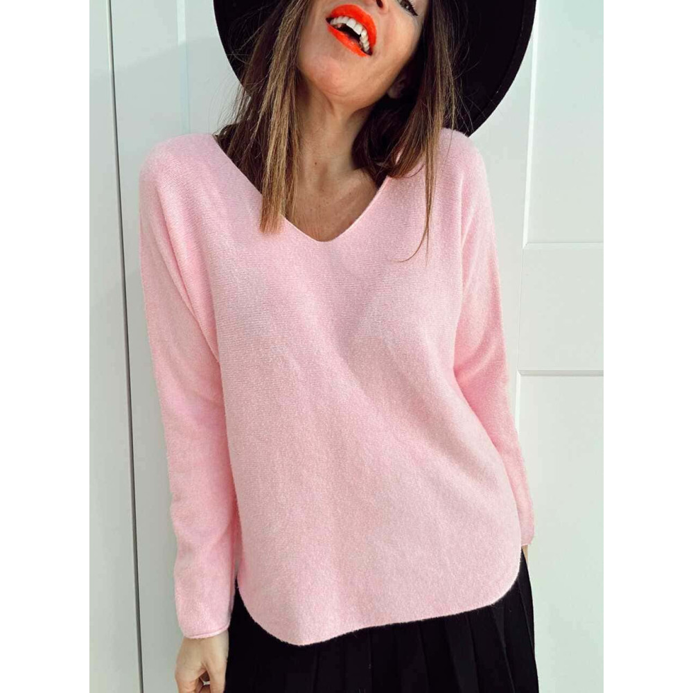 Punto Básico Escote Pico VALDYRAN Rosa HEVE