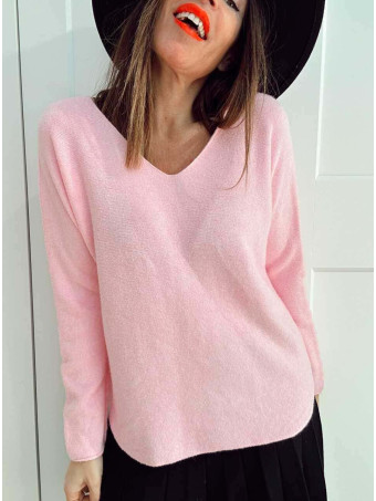 Punto Básico Escote Pico VALDYRAN Rosa HEVE