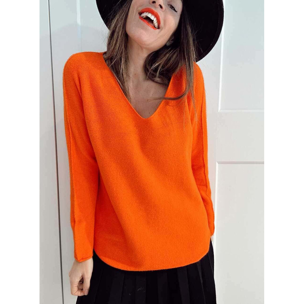 Punto Básico Escote Pico VALDYRAN Naranja HEVE