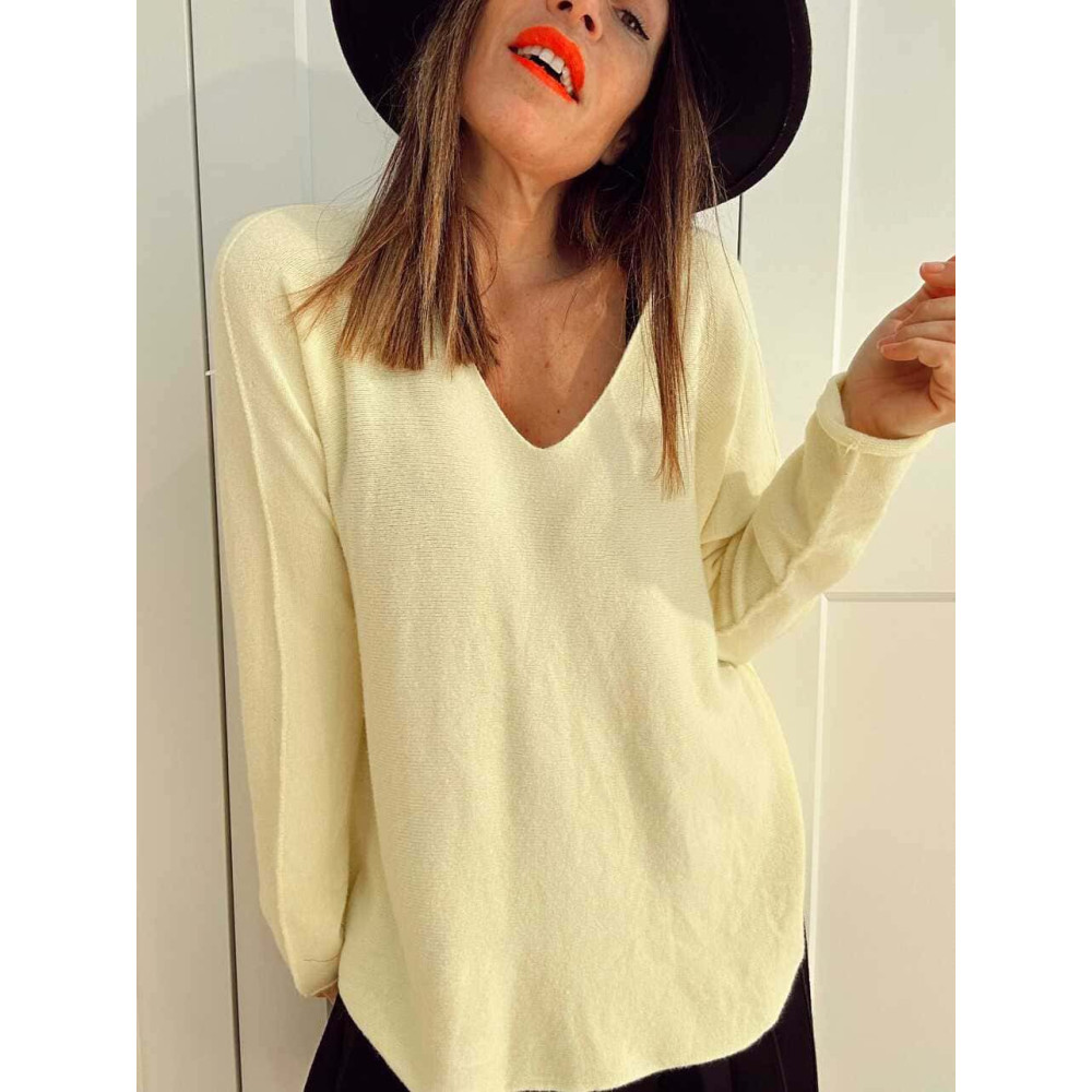 Punto Básico Escote Pico VALDYRAN Amarillo HEVE