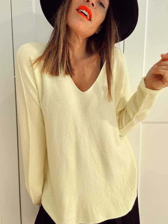 Punto Básico Escote Pico VALDYRAN Amarillo HEVE