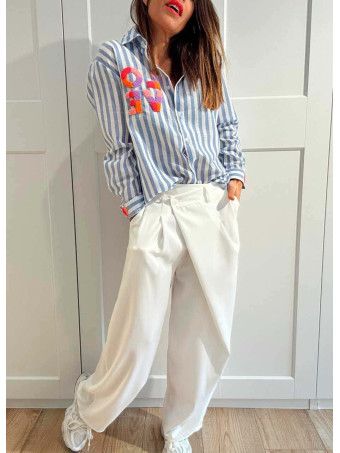 Pantalón Balloon Efecto Cruzado ZAVELLE Blanco HEVE