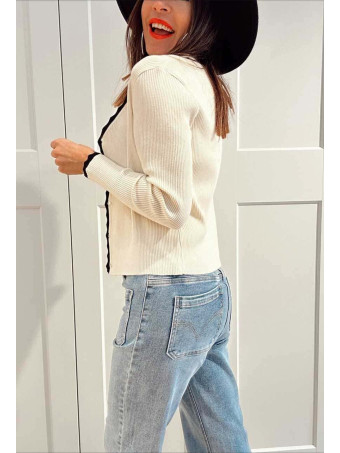 Twinset Canalé Festoneado MAIJA Beige HEVE