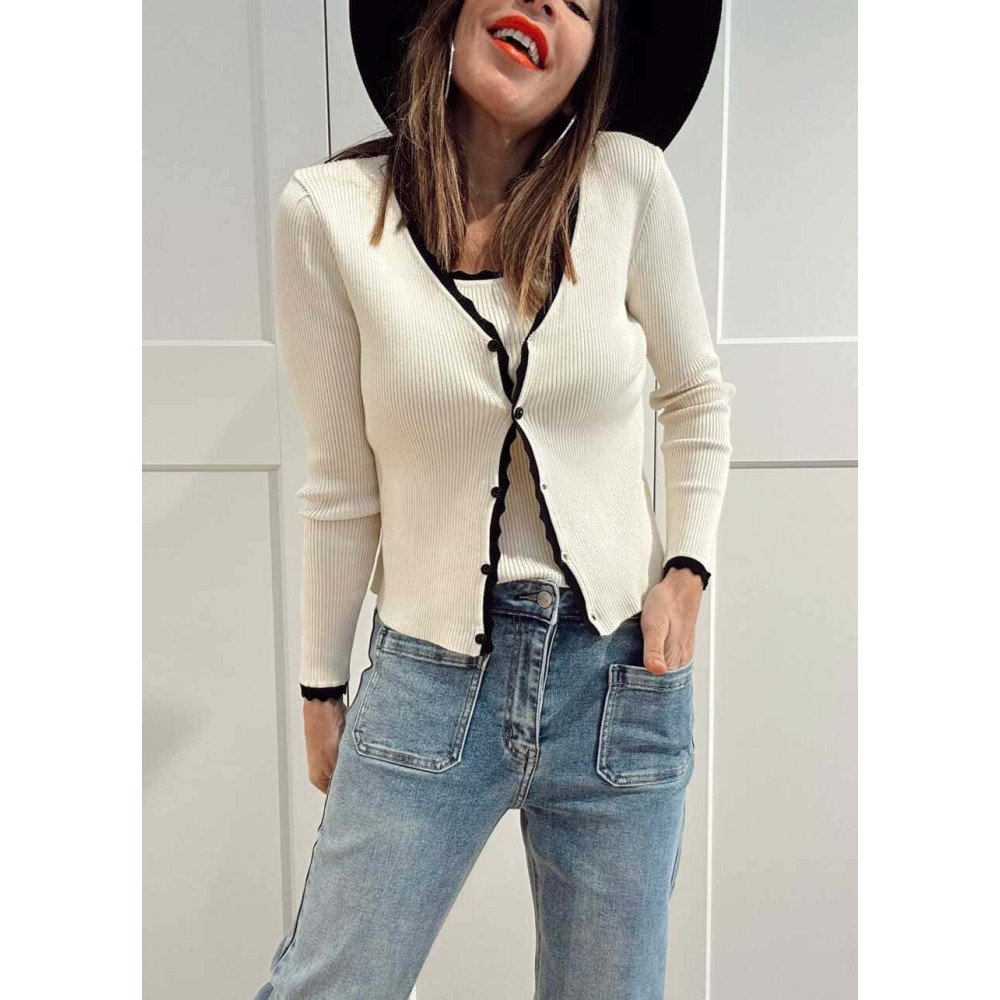 Twinset Canalé Festoneado MAIJA Beige HEVE