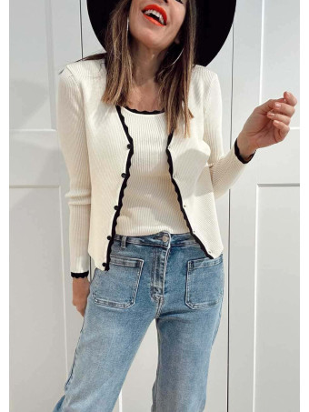 Twinset Canalé Festoneado MAIJA Beige HEVE