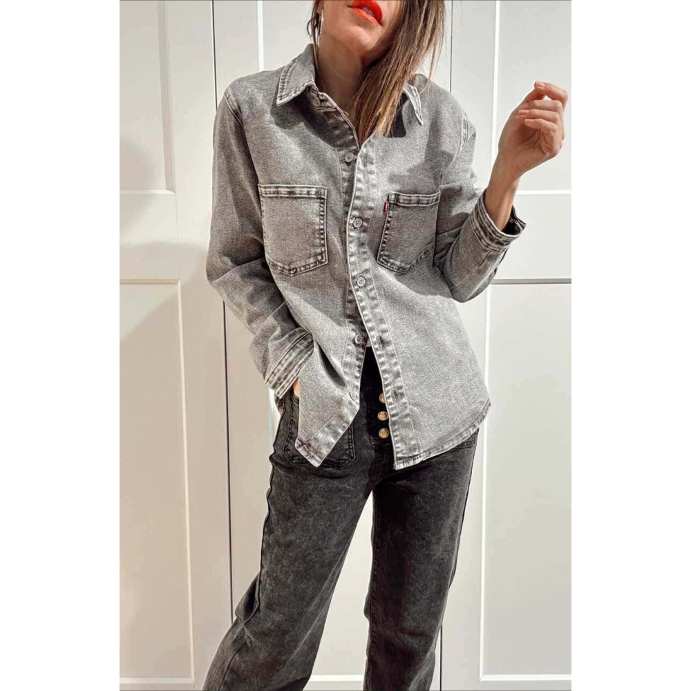 Sobrecamisa Vaquera Acid Wash VYROD Gris HEVE