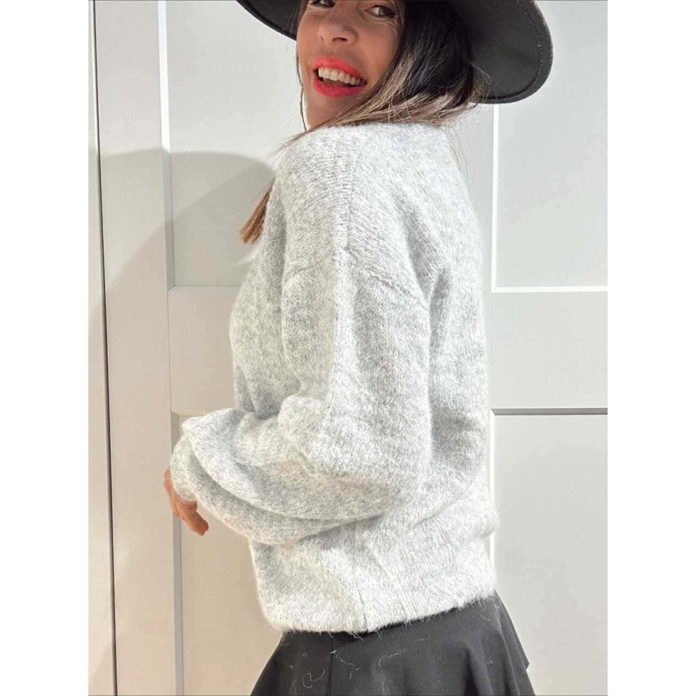 Jersey Rosetones Organza RIVELLE Gris HEVE