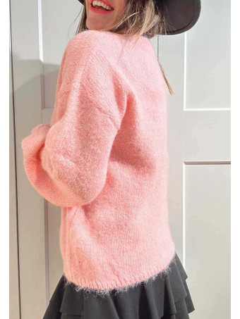 Jersey Rosetones Organza RIVELLE Rosa HEVE