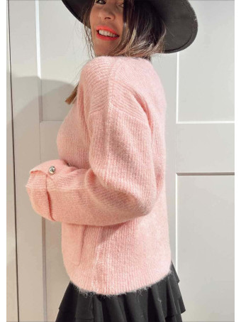 Cárdigan Punto Lana VALESKA Rosa HEVE