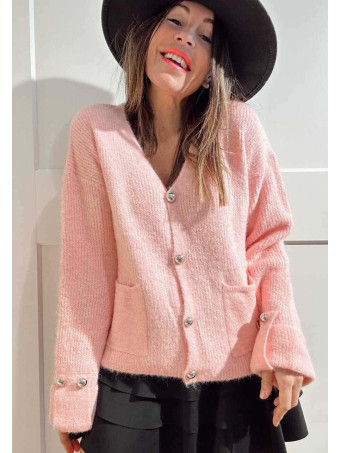 Cárdigan Punto Lana VALESKA Rosa HEVE
