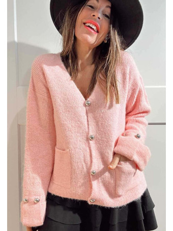 Cárdigan Punto Lana VALESKA Rosa HEVE