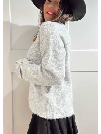 Cárdigan Punto Lana VALESKA Gris HEVE