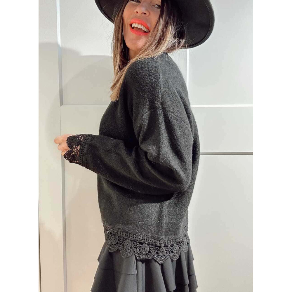 Punto Soft con Crochet ASYMELIA Negro HEVE