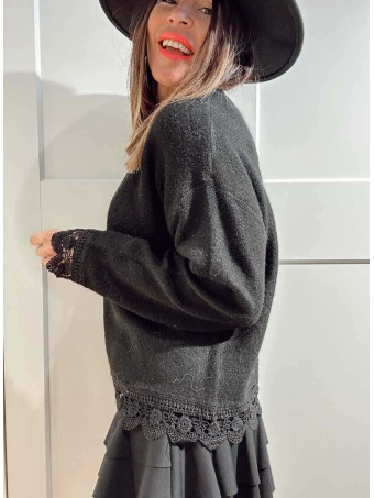 Punto Soft con Crochet ASYMELIA Negro HEVE