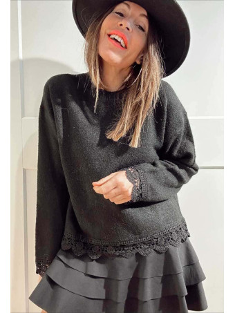 Punto Soft con Crochet ASYMELIA Negro HEVE