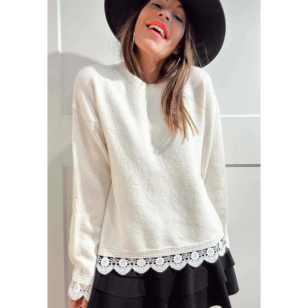 Punto Soft con Crochet ASYMELIA Beige HEVE