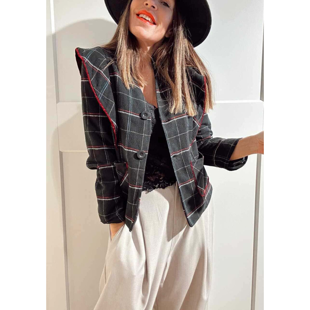 Chaqueta Cuadros Tartán MICHAELLA Negro HEVE
