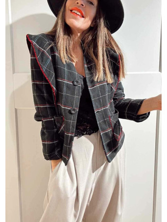 Chaqueta Cuadros Tartán MICHAELLA Negro HEVE