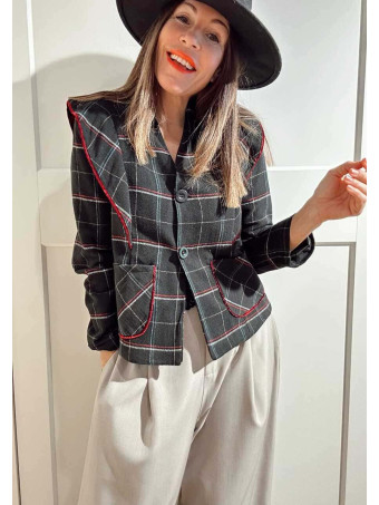 Chaqueta Cuadros Tartán MICHAELLA Negro HEVE