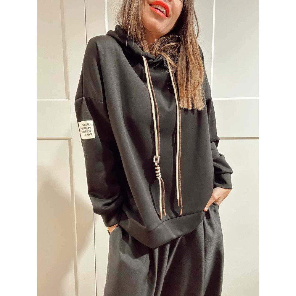 Sudadera Soft Touch con Capucha VEYORKE Negro HEVE