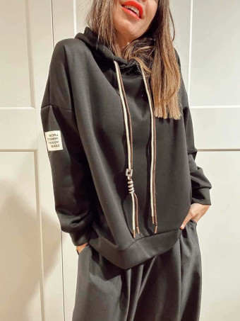 Sudadera Soft Touch con Capucha VEYORKE Negro HEVE