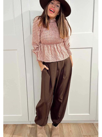 Blusa Cuadro Vichy VESSIA Rosa HEVE