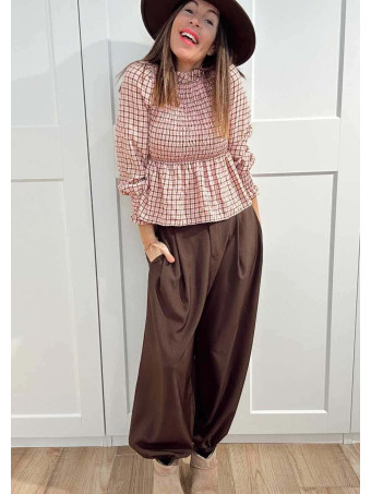 Blusa Cuadro Vichy VESSIA Rosa HEVE