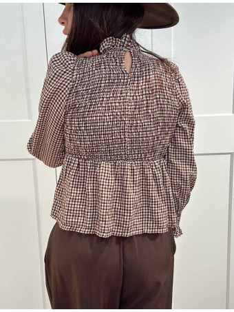 Blusa Cuadro Vichy VESSIA Marrón HEVE