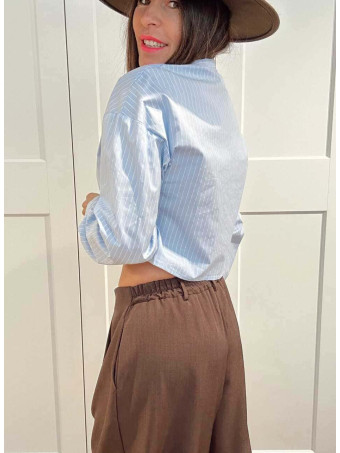 Camisa Rayas Bordado Perforado NAYBROOK Azul HEVE