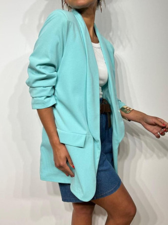 Blazer Básico Frunces MALDOR Turquesa HEVE