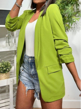 Blazer Básico Frunces MALDOR Verde Lima HEVE